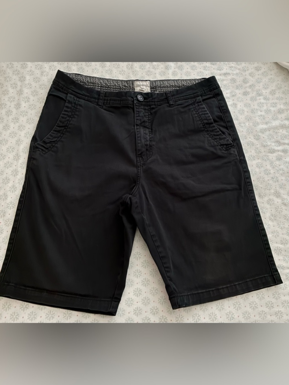 RedSquad Men's Flat Front Black Chino Shorts - Tailored Everyday Style